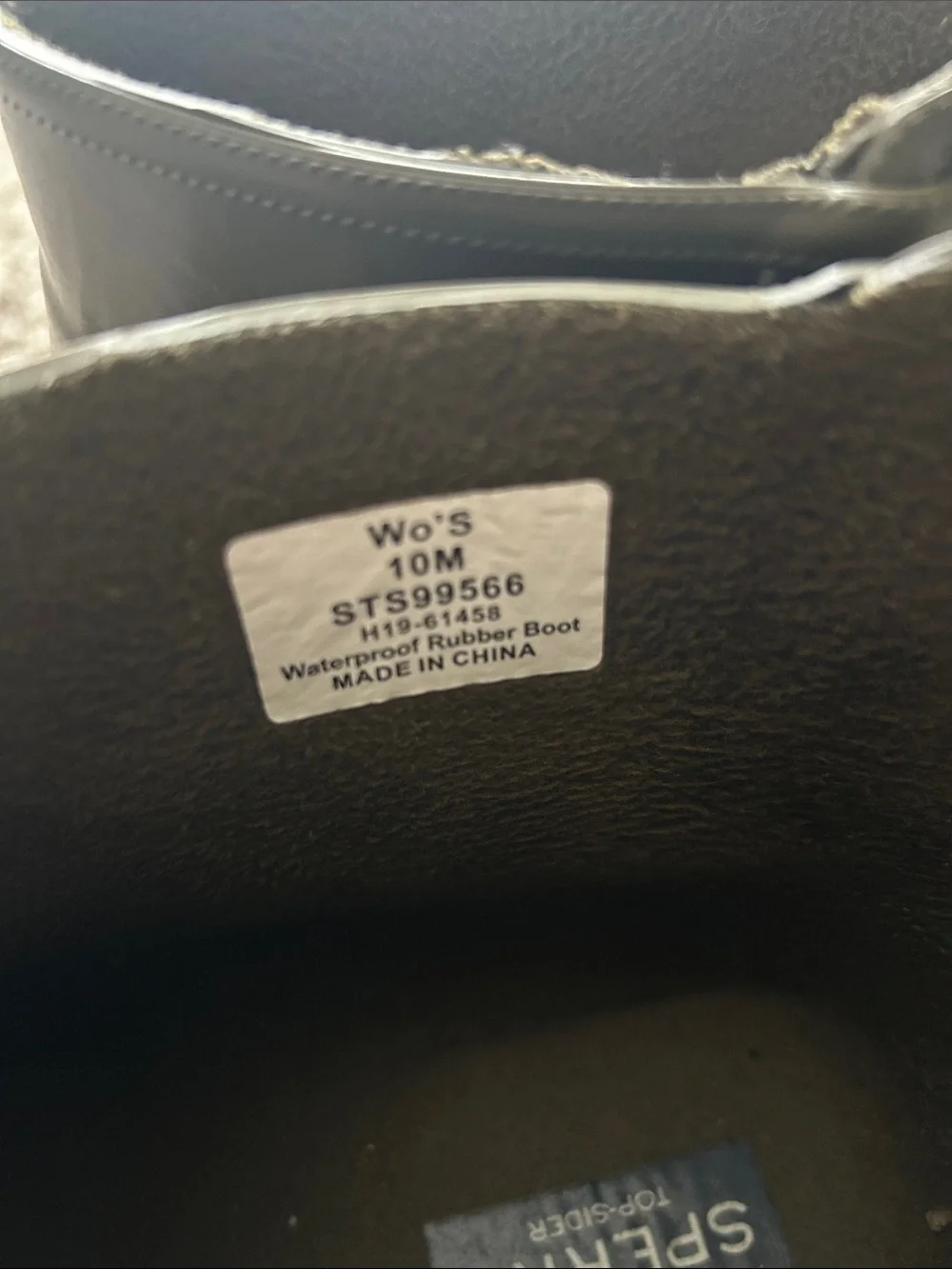 Sperry Olive Green Rain Boots with Brown Laces